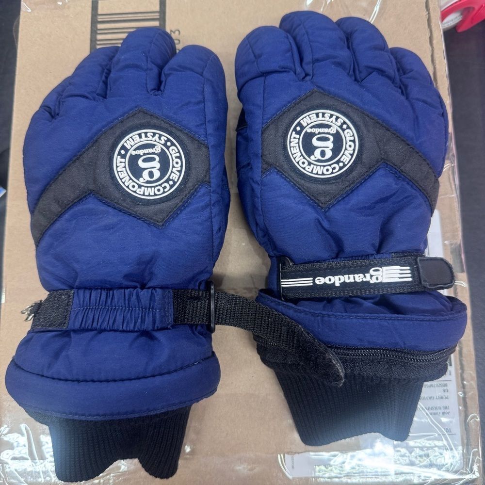 Grandoe Waterproof Ski Gloves w/ Zip Pocket + Removable Liner –Blue/Black – NWOT